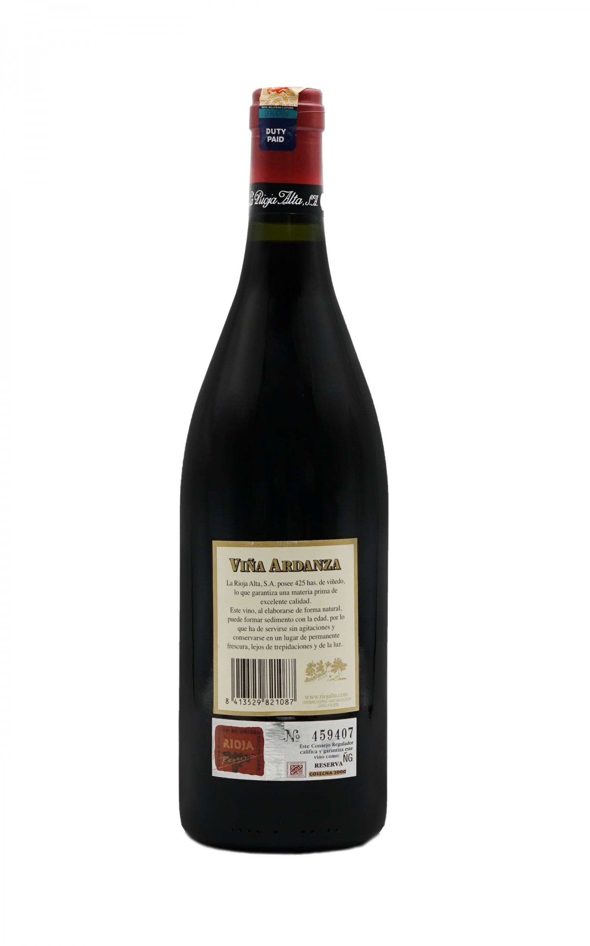 La Rioja Alta S.A. Vina Ardanza Reserva 2 Wine Wine